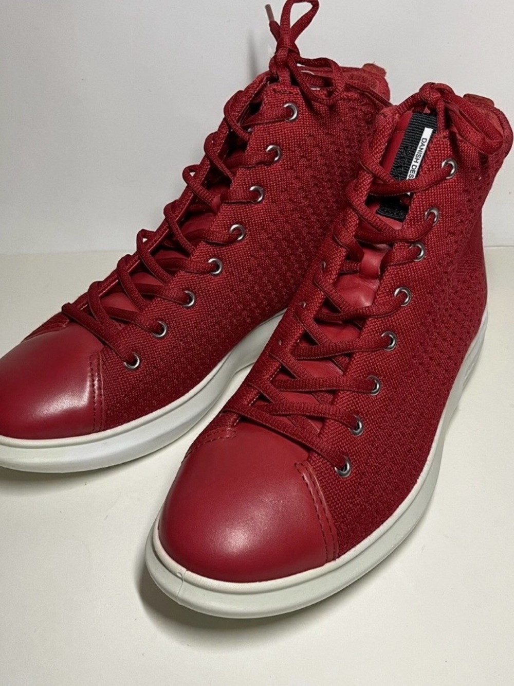 Ecco Women's High-Top Sneakers in Red